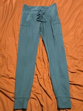 Women's Green Drawstring Jogger Pants